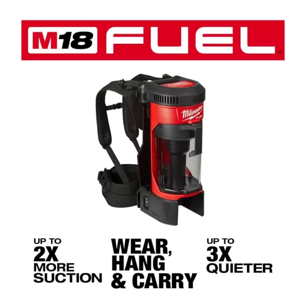 Milwaukee M18 FUEL 18-Volt Lithium-Ion Brushless 1 Gal. Cordless 3-in-1 Backpack Vacuum (Tool-Only)