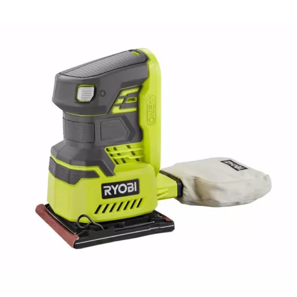 RYOBI 18-Volt ONE+ Cordless Brushless Belt Sander w/ Dust Bag and Sanding Belt and 1/4 Sheet Sander with Dust Bag (Tools Only)