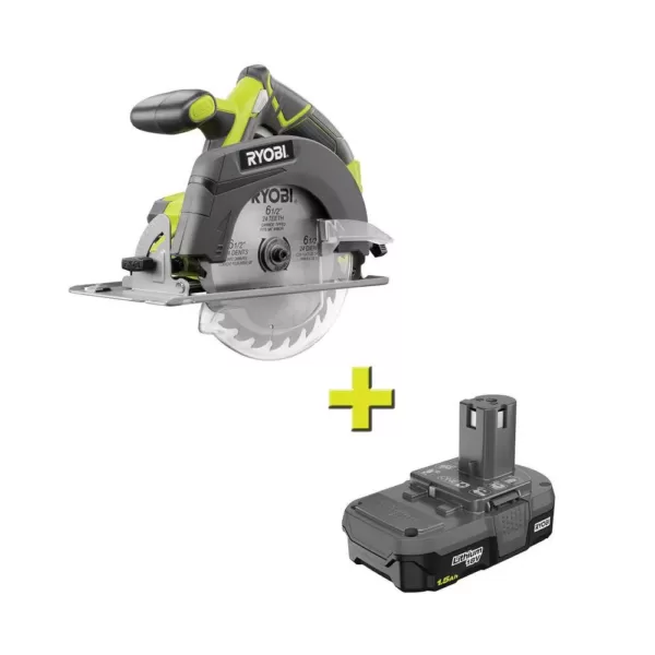 RYOBI 18-Volt ONE+ Cordless 6-1/2 in. Circular Saw with 1.5 Ah Compact Lithium-Ion Battery