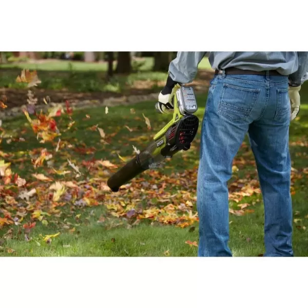 RYOBI Reconditioned ONE+ 100 MPH 280 CFM 18-Volt Lithium-Ion Cordless Leaf Blower - 4.0 Ah Battery and Charger Included