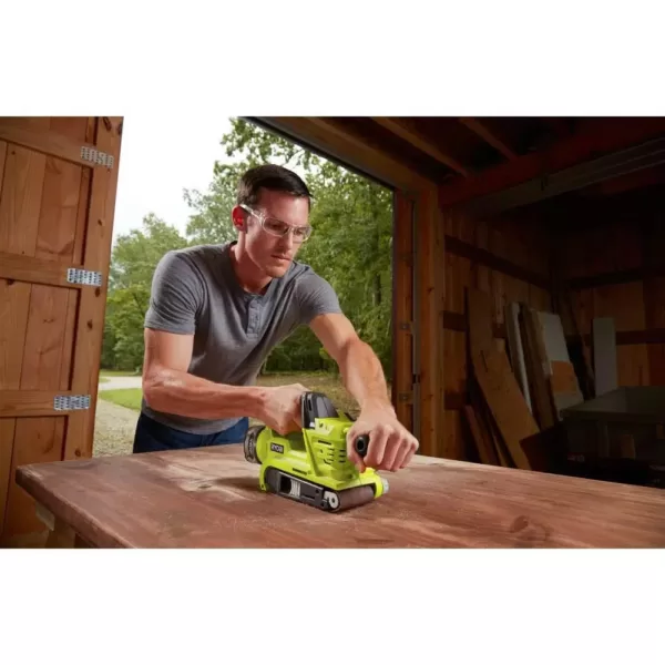 RYOBI 18-Volt ONE+ Lithium-Ion Brushless Cordless 3 in. x 18 in. Belt Sander and Fixed Base Trim Router (Tools Only)