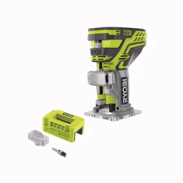 RYOBI ONE+ 18V Cordless Fixed Base Trim Router (Tool Only) with Tool Free Depth Adjustment with Router Latch Mortiser