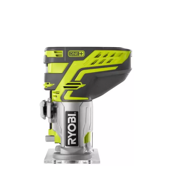 RYOBI 18-Volt ONE+ Cordless Fixed Base Trim Router with Tool Free Depth Adjustment with 2.0 Ah Battery and Charger Kit