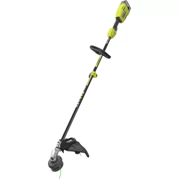 RYOBI ONE+ 18-Volt Cordless Attachment Capable Brushless String Trimmer with Edger Attachment 4.0 Ah Battery, Charger Included