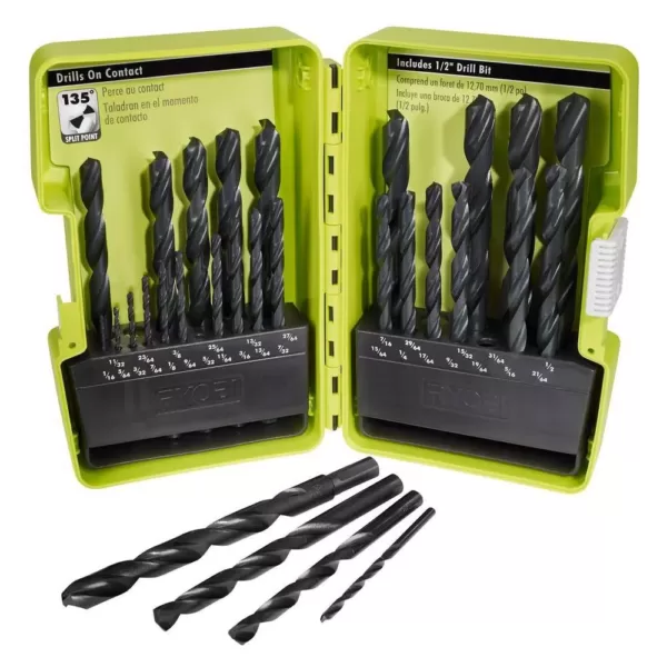 RYOBI Black Oxide Index Drill Bit Set (29-Piece)