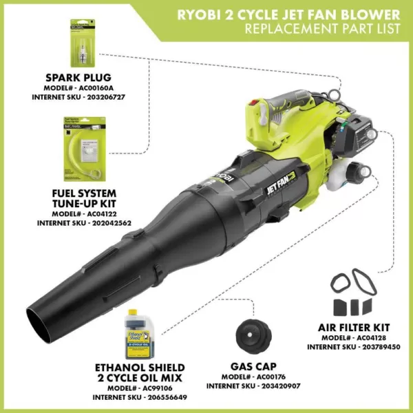 RYOBI 30 cc 4-Cycle Attachment Capable Straight Shaft Gas Trimmer and 2-Cycle 25 cc Gas Jet Fan Blower