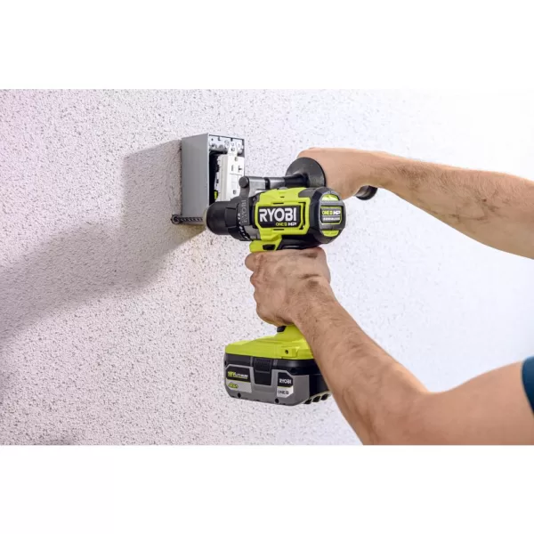 RYOBI ONE+ HP 18V Brushless Cordless 1/2 in. Hammer Drill Kit with (1) 4.0 Ah HIGH PERFORMANCE Battery, Charger, and Tool Bag