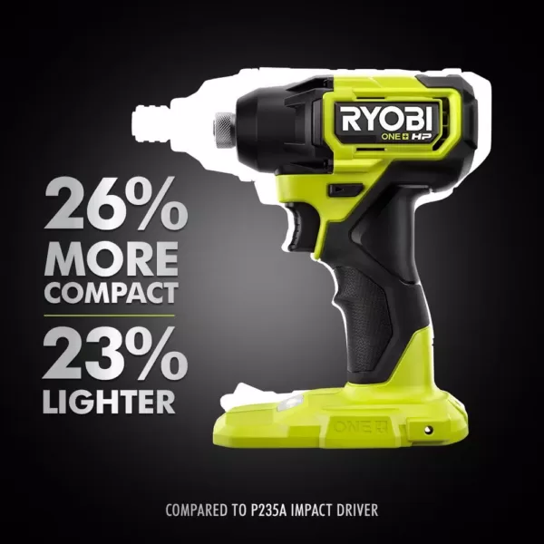 RYOBI ONE+ HP 18V Brushless Cordless Compact 1/4 in. Impact Driver Kit with (2) 1.5 Ah Batteries, Charger and Bag