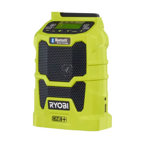 RYOBI 18-Volt ONE+ Cordless Compact Radio with Lithium-Ion 2.0 Ah Battery and Dual Chemistry IntelliPort Charger Kit