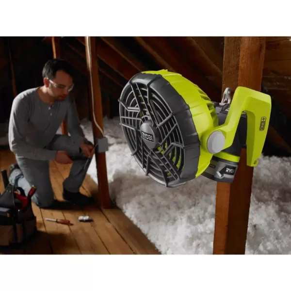 RYOBI 18-Volt ONE+ Lithium-Ion Cordless Hybrid Stereo with Bluetooth Wireless Technology and Hybrid Portable Fan (Tools Only)