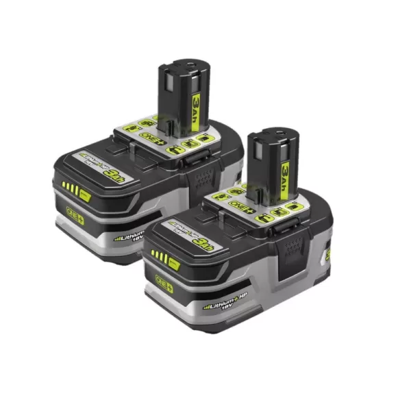 RYOBI 18-Volt ONE+ Lithium-Ion LITHIUM+ HP 3.0 Ah High Capacity Battery (2-Pack)