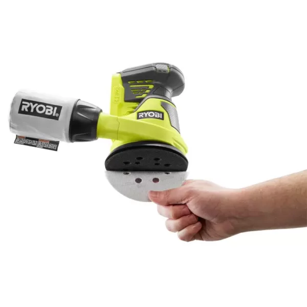 RYOBI 18-Volt ONE+ Lithium-Ion Cordless 5 in. Random Orbit Sander with ONE+ Corner Cat Finish Sander (Tools Only)