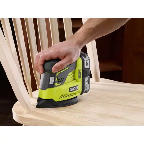 RYOBI 18-Volt ONE+ Lithium-Ion Cordless 1/4 Sheet Sander w/Dust Bag and Corner Cat Finish Sander (Tools Only)