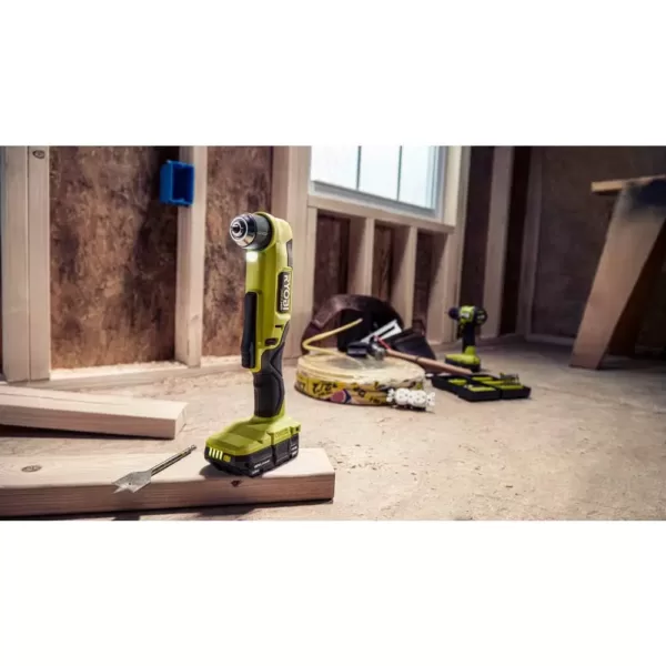 RYOBI ONE+ HP 18V Brushless Cordless Compact 3/8 in. Right Angle Drill and 3/8 in. Impact Wrench (Tools Only)