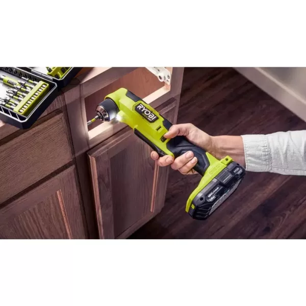 RYOBI ONE+ HP 18V Brushless Cordless Compact 3/8 in. Right Angle Drill and 3/8 in. Impact Wrench (Tools Only)