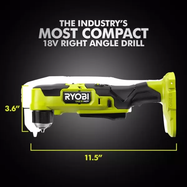 RYOBI ONE+ HP 18V Brushless Cordless Compact 3/8 in. Right Angle Drill (Tool Only)