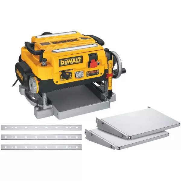 DEWALT 15 Amp 13 in. Heavy-Duty 2-Speed Thickness Planer with Knives and Tables and Planer Stand